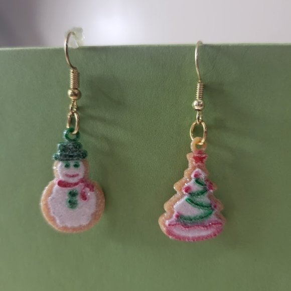 Hand Crafted Jewelry - Handmade Christmas Cookie Earrings